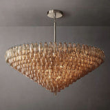 Chara Glass Tiered Round Chandelier 62"