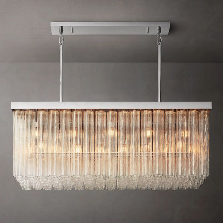 Clele Rectangular Chandelier 54" chandeliers for dining room,chandeliers for stairways,chandeliers for foyer,chandeliers for bedrooms,chandeliers for kitchen,chandeliers for living room Rbrights Polished Nickel  