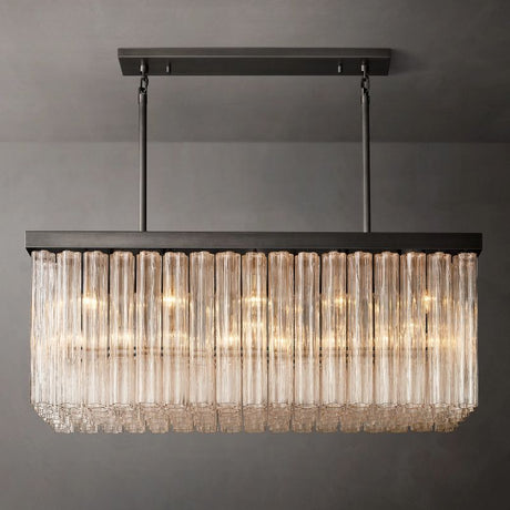 Clele Rectangular Chandelier 54" chandeliers for dining room,chandeliers for stairways,chandeliers for foyer,chandeliers for bedrooms,chandeliers for kitchen,chandeliers for living room Rbrights Matte Black  