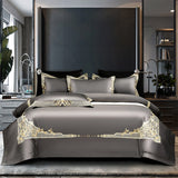 Cleopatra Grey Luxury Egyptian Cotton Duvet Cover Set