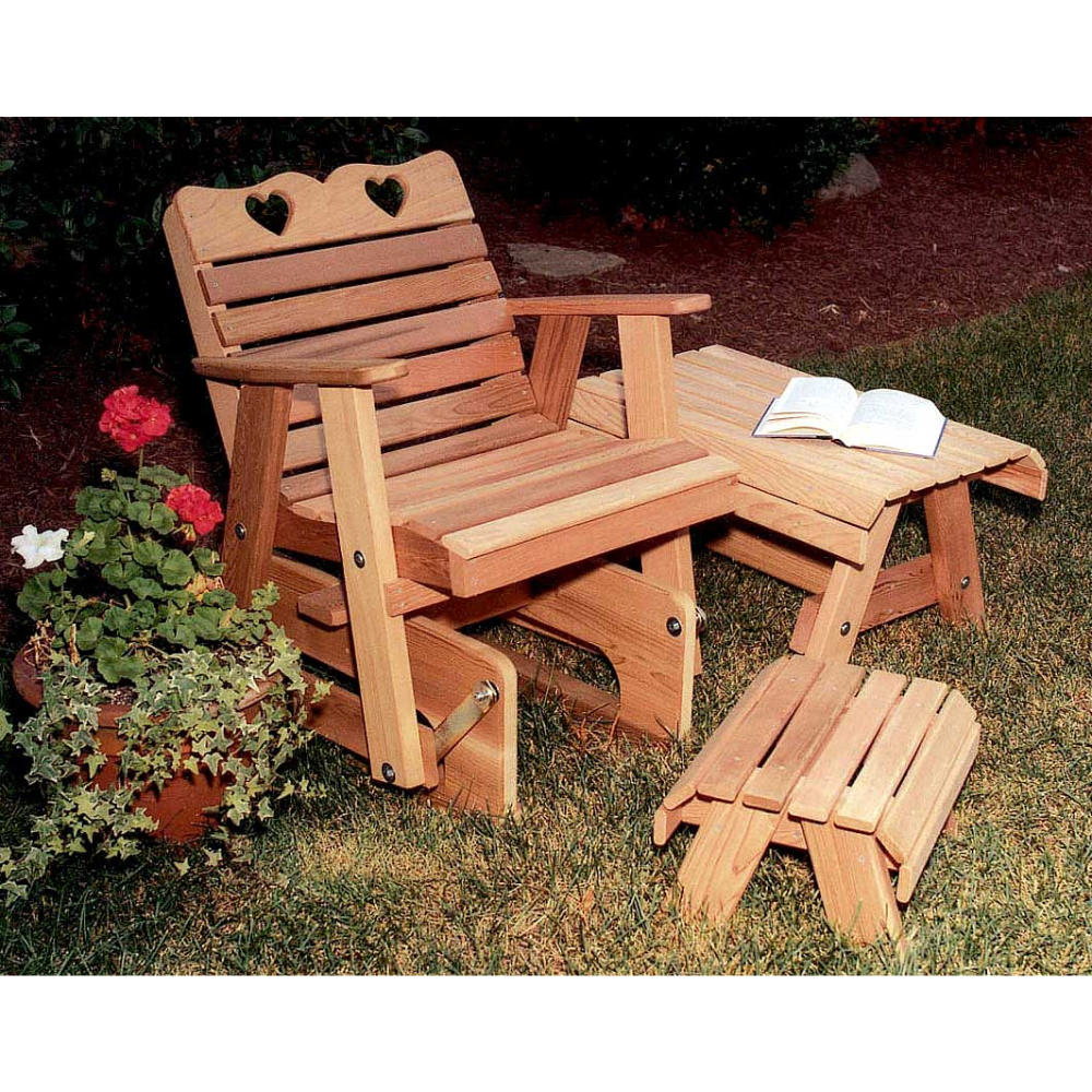 Creekvine Designs Cedar Country Hearts Rocking Glider Chair