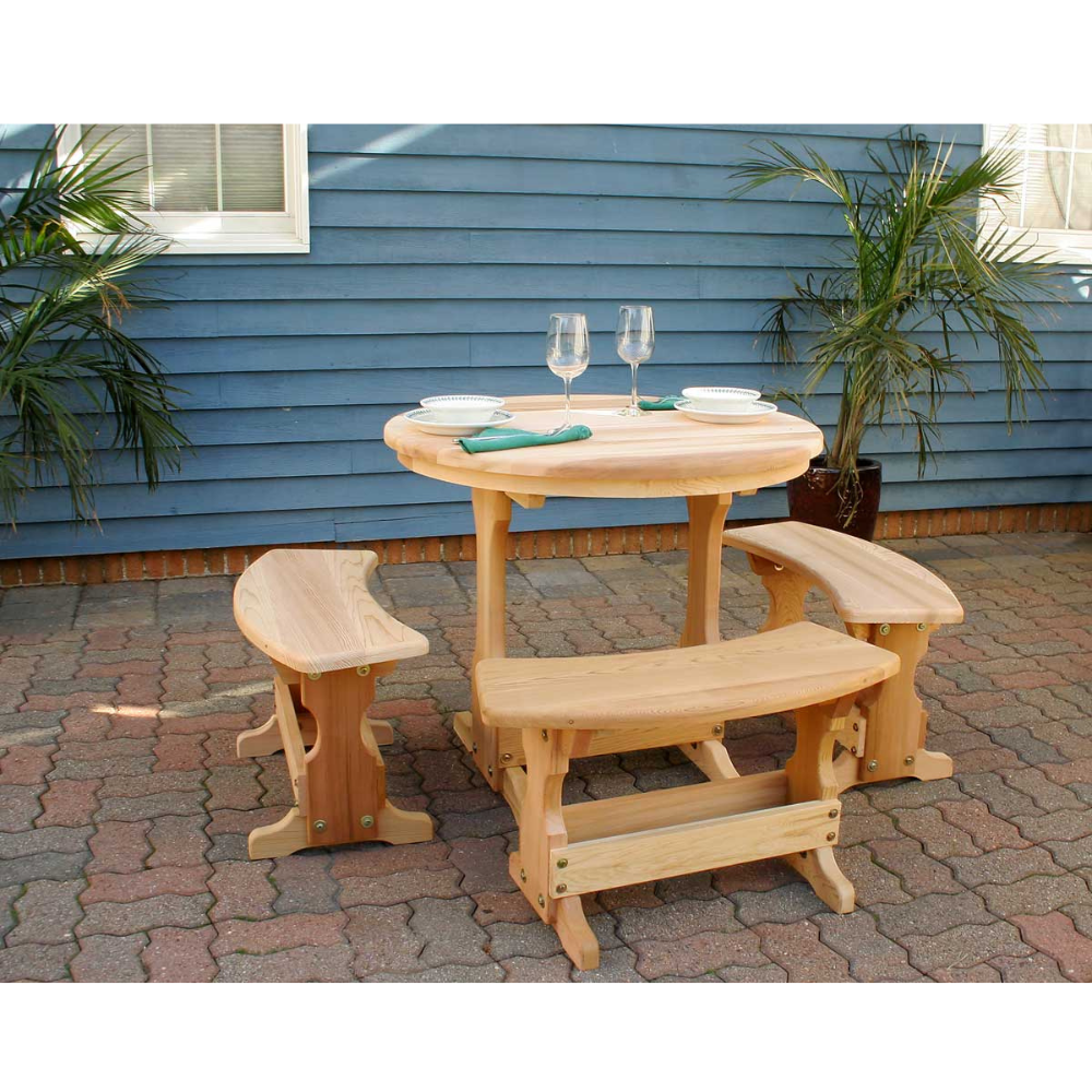 Creekvine Designs Cedar Round Trestle Dining Set