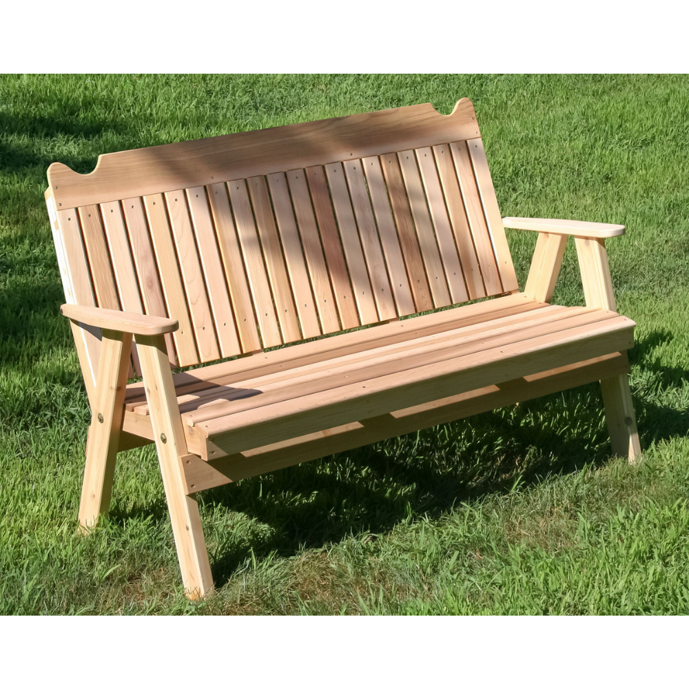 Creekvine Designs Red Cedar Straight Back English Garden Bench