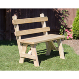 Creekvine Designs Treated Pine Traditional Garden Bench with Back