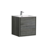 KubeBath DeLusso Single Wall Mount Modern Bathroom Vanity - Sea & Stone Bath