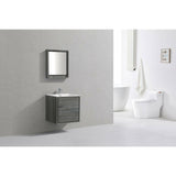 KubeBath DeLusso Single Wall Mount Modern Bathroom Vanity