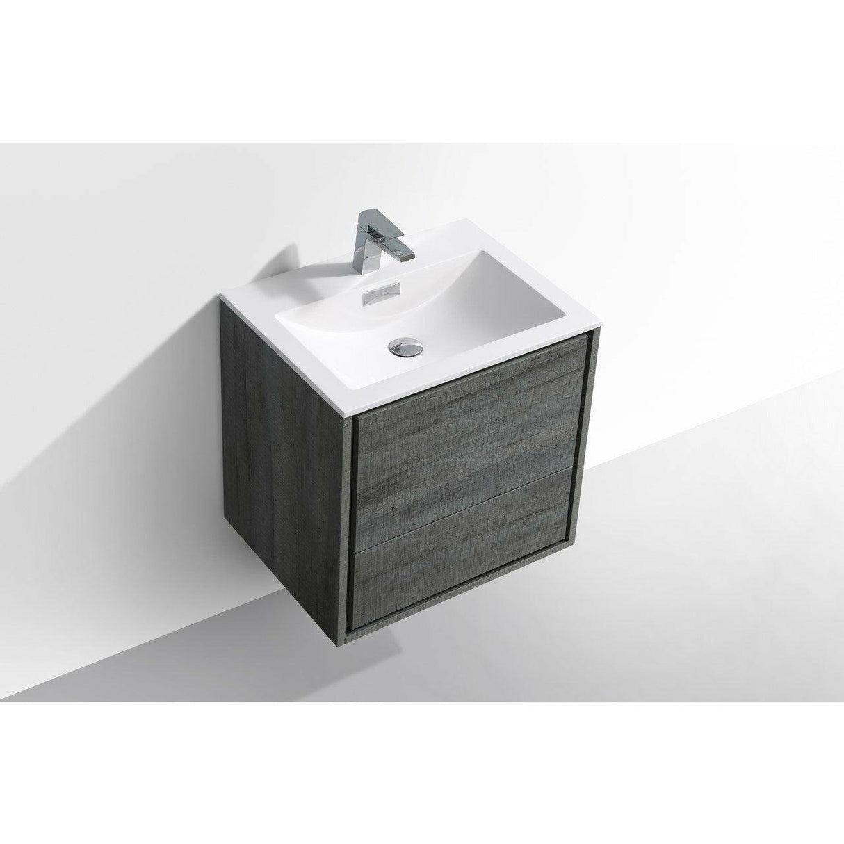 KubeBath DeLusso Single Wall Mount Modern Bathroom Vanity