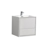 KubeBath DeLusso Single Wall Mount Modern Bathroom Vanity - Sea & Stone Bath