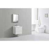 KubeBath DeLusso Single Wall Mount Modern Bathroom Vanity