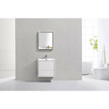 KubeBath DeLusso Single Wall Mount Modern Bathroom Vanity