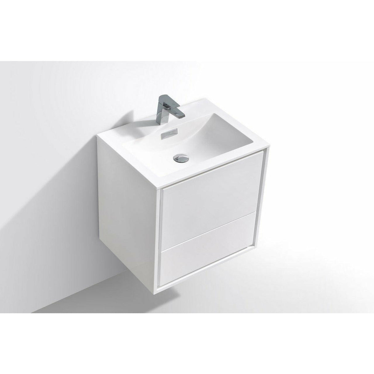 KubeBath DeLusso Single Wall Mount Modern Bathroom Vanity