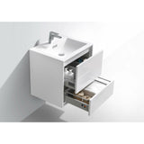 KubeBath DeLusso Single Wall Mount Modern Bathroom Vanity