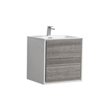 KubeBath DeLusso Single Wall Mount Modern Bathroom Vanity - Sea & Stone Bath