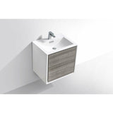 KubeBath DeLusso Single Wall Mount Modern Bathroom Vanity