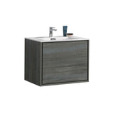 KubeBath DeLusso Single Wall Mount Modern Bathroom Vanity - Sea & Stone Bath