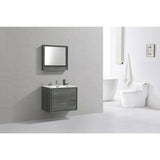 KubeBath DeLusso Single Wall Mount Modern Bathroom Vanity