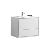 KubeBath DeLusso Single Wall Mount Modern Bathroom Vanity - Sea & Stone Bath