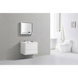 KubeBath DeLusso Single Wall Mount Modern Bathroom Vanity