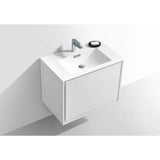 KubeBath DeLusso Single Wall Mount Modern Bathroom Vanity