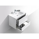 KubeBath DeLusso Single Wall Mount Modern Bathroom Vanity