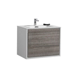 KubeBath DeLusso Single Wall Mount Modern Bathroom Vanity - Sea & Stone Bath