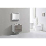 KubeBath DeLusso Single Wall Mount Modern Bathroom Vanity