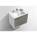 KubeBath DeLusso Single Wall Mount Modern Bathroom Vanity