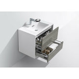 KubeBath DeLusso Single Wall Mount Modern Bathroom Vanity