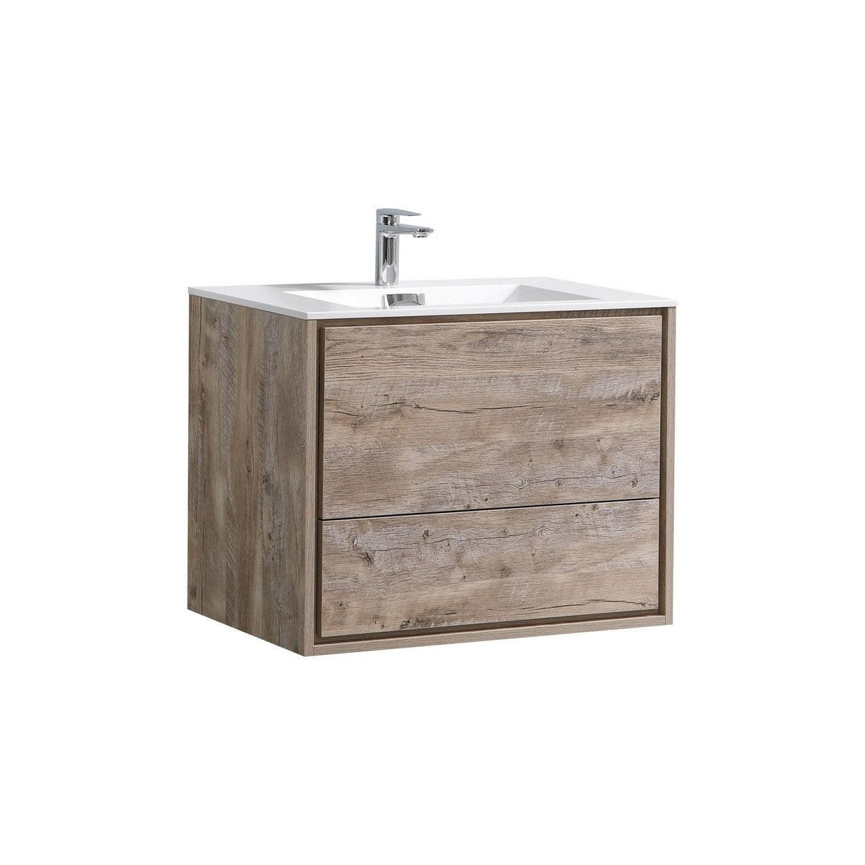 KubeBath DeLusso Single Wall Mount Modern Bathroom Vanity - Sea & Stone Bath