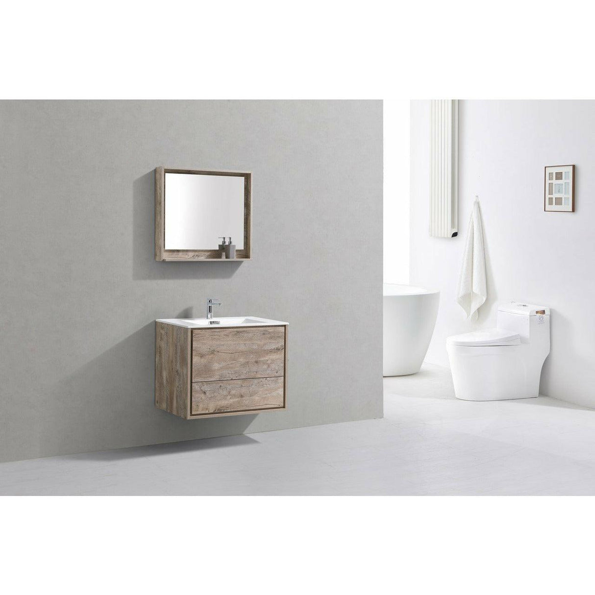 KubeBath DeLusso Single Wall Mount Modern Bathroom Vanity