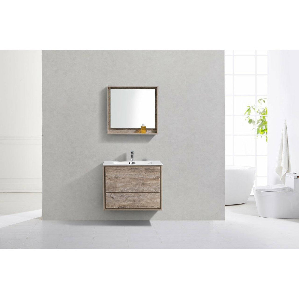 KubeBath DeLusso Single Wall Mount Modern Bathroom Vanity