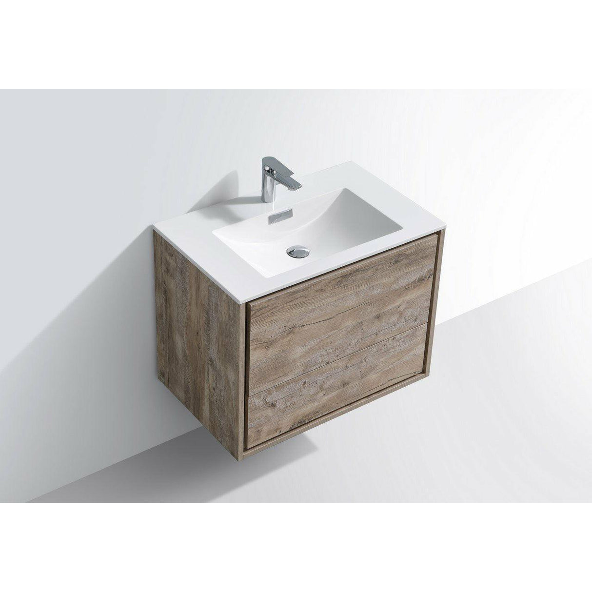 KubeBath DeLusso Single Wall Mount Modern Bathroom Vanity