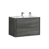 KubeBath DeLusso Single Wall Mount Modern Bathroom Vanity - Sea & Stone Bath