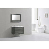 KubeBath DeLusso Single Wall Mount Modern Bathroom Vanity