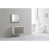 KubeBath DeLusso Single Wall Mount Modern Bathroom Vanity