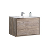 KubeBath DeLusso Single Wall Mount Modern Bathroom Vanity - Sea & Stone Bath