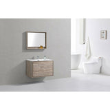 KubeBath DeLusso Single Wall Mount Modern Bathroom Vanity