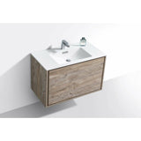 KubeBath DeLusso Single Wall Mount Modern Bathroom Vanity