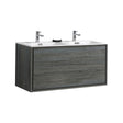 KubeBath DeLusso Double Sink Wall Mount Modern Bathroom Vanity - Sea & Stone Bath