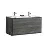 KubeBath DeLusso Double Sink Wall Mount Modern Bathroom Vanity - Sea & Stone Bath