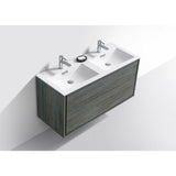 KubeBath DeLusso Double Sink Wall Mount Modern Bathroom Vanity