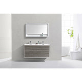 KubeBath DeLusso Double Sink Wall Mount Modern Bathroom Vanity