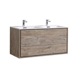 KubeBath DeLusso Double Sink Wall Mount Modern Bathroom Vanity - Sea & Stone Bath