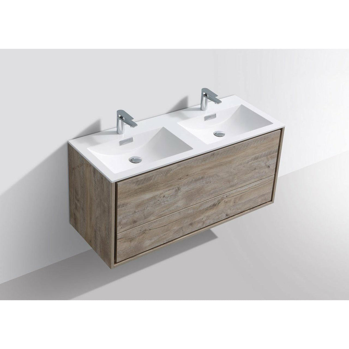 KubeBath DeLusso Double Sink Wall Mount Modern Bathroom Vanity