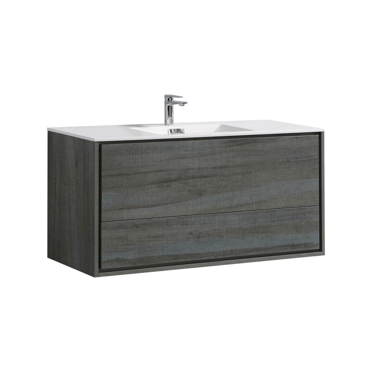 KubeBath DeLusso Single Wall Mount Modern Bathroom Vanity - Sea & Stone Bath