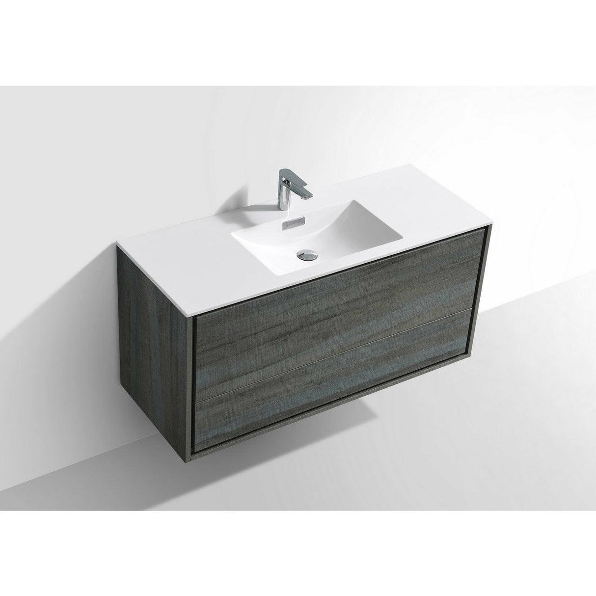 KubeBath DeLusso Single Wall Mount Modern Bathroom Vanity