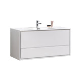 KubeBath DeLusso Single Wall Mount Modern Bathroom Vanity - Sea & Stone Bath