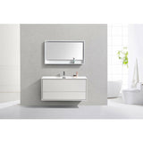 KubeBath DeLusso Single Wall Mount Modern Bathroom Vanity