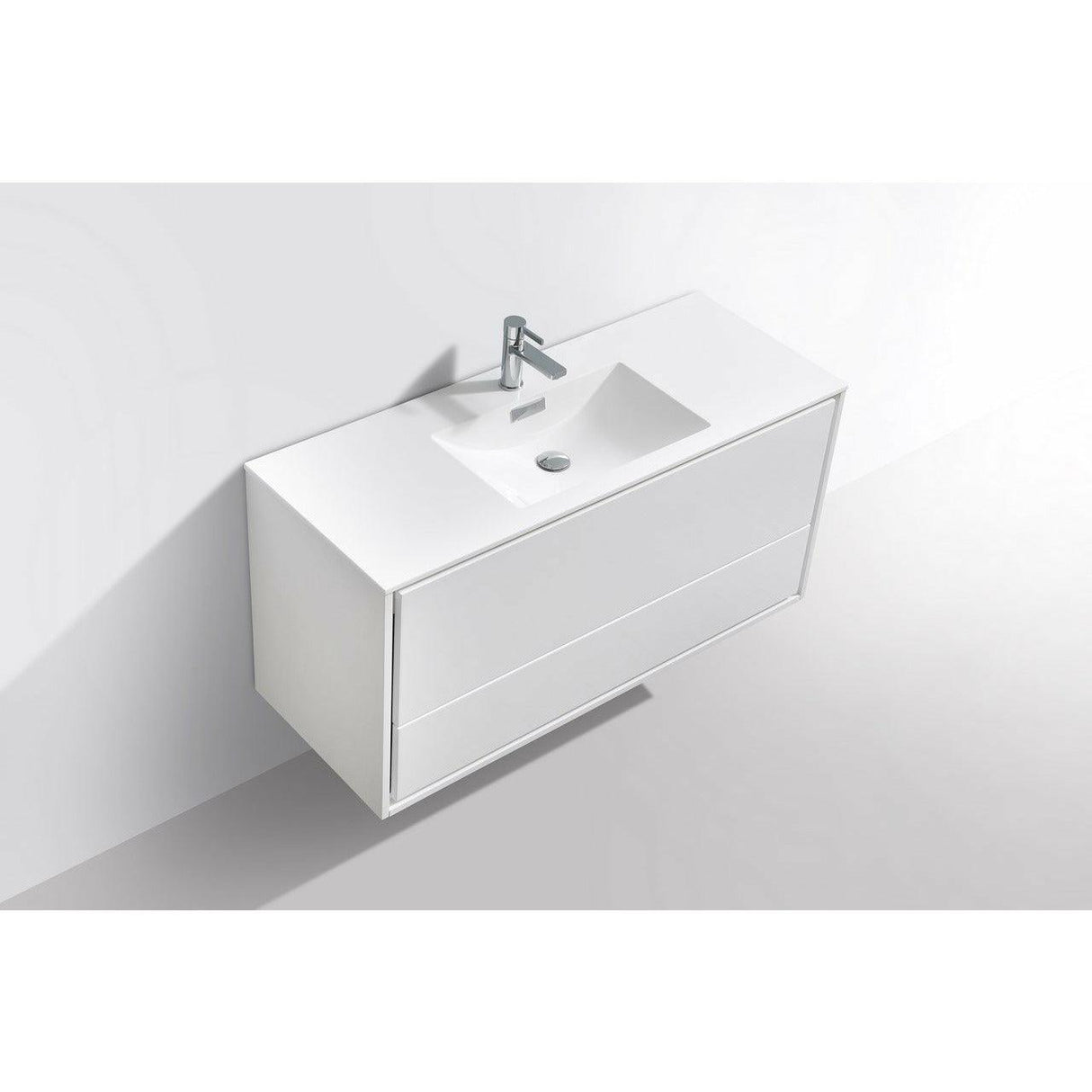 KubeBath DeLusso Single Wall Mount Modern Bathroom Vanity