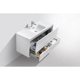 KubeBath DeLusso Single Wall Mount Modern Bathroom Vanity